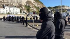 Disruption at Port of Dover as masked 'stop the boats' protesters block roads