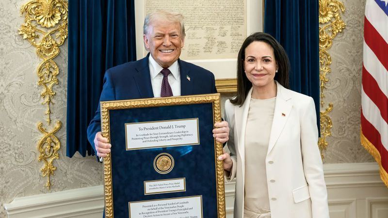 Venezuela’s Machado gave Trump her Nobel prize