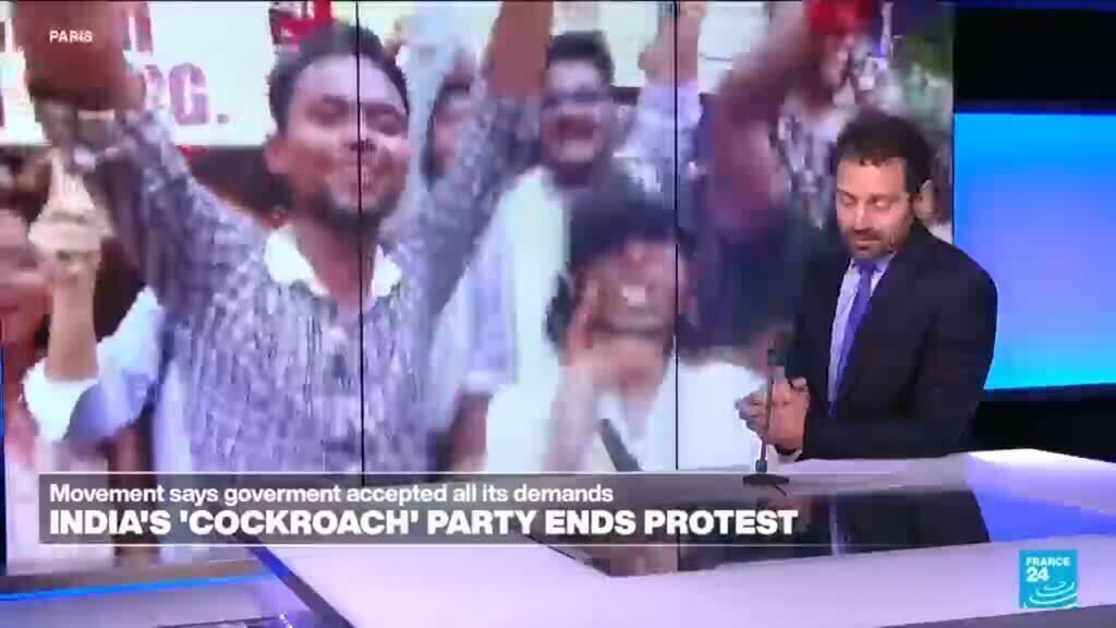 India's 'cockroach' party says ending protest after minister resigns
