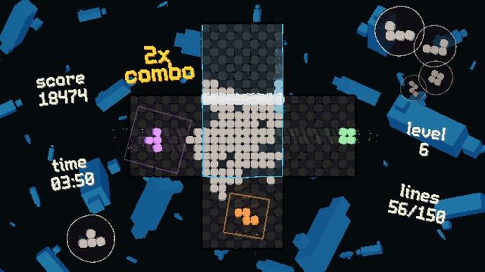 ROTETRA is Tetris where the blocks fall from four different sides at once and lord almighty I don't have the brainspace to be good at it, but it sure is fun
