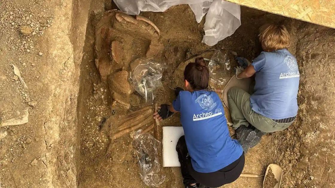  2,500-year-old tomb of a 'warrior prince' with chariot and helmet discovered on Italy's Adriatic coast 