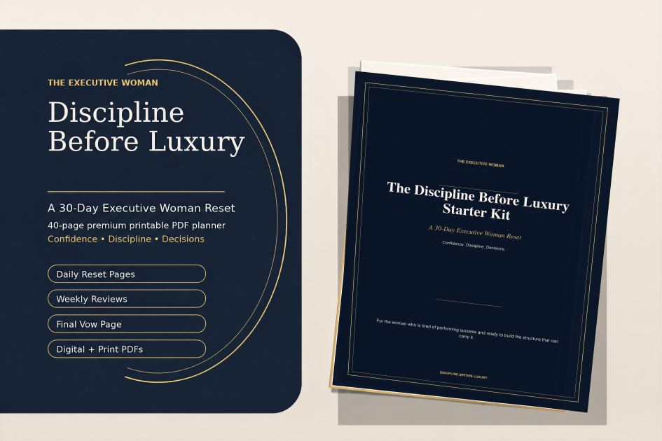 The Discipline Before Luxury Starter Kit: 30-Day Executive Woman Reset Planner