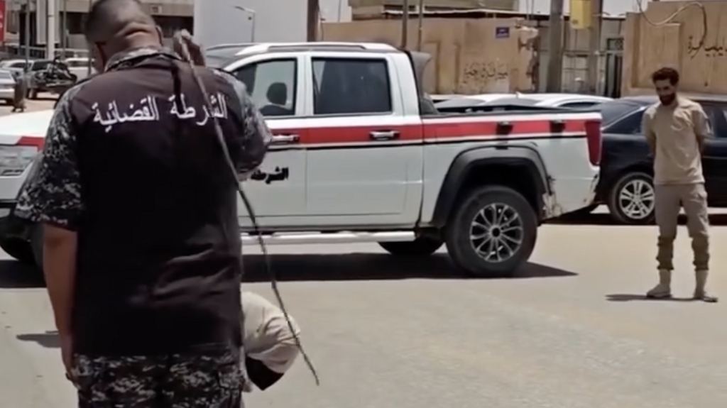 Outrage in Libya over a video of a woman being publicly flogged for adultery