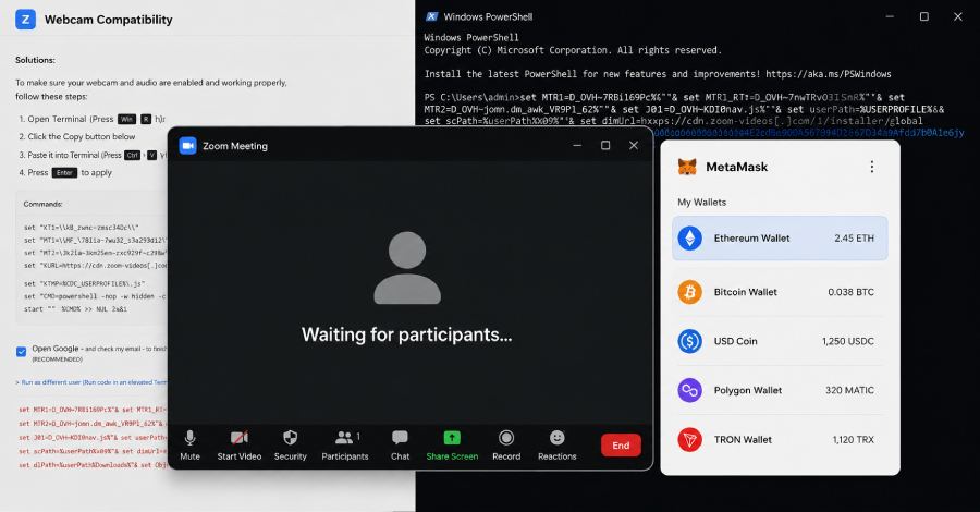 BlueNoroff Zoom Phishing Kit Profiles Crypto Wallets Before Malware Delivery