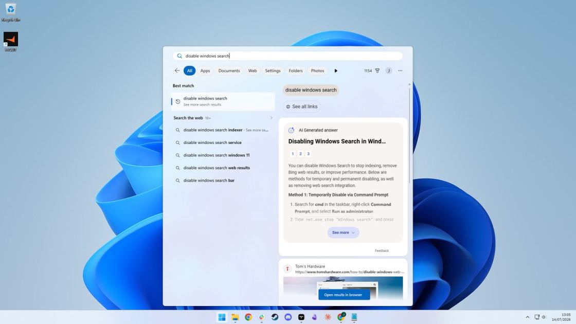  New changes to Windows 11 Start menu and search look genuinely exciting and thank the heavens that we'll be able to disable web results 