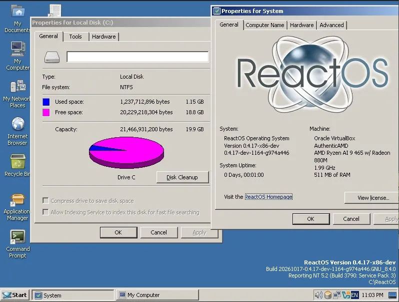 ReactOS reaches major milestone with NTFS install support