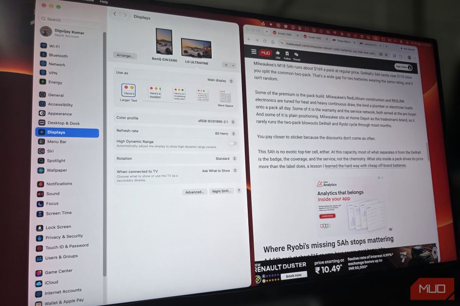 I changed 3 display settings and finally got the monitor I paid for