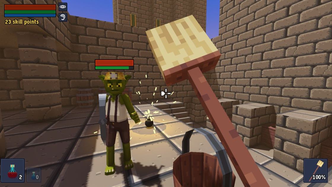  This indie action RPG looks like Minecraft but plays like Dark Messiah, letting you boot enemies off ledges and body slam them into walls of spikes 