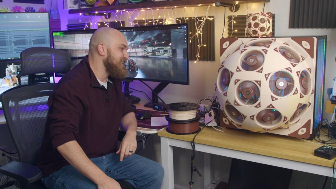  YouTuber builds PC side panel out of 15 Noctua fans and names it the 'Superdome', cuts temps by 20 °C 