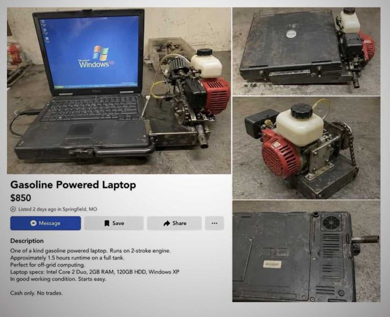 If only this gasoline-powered laptop were real