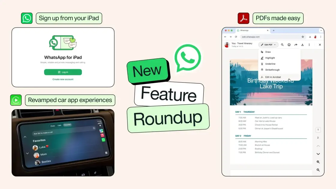 WhatsApp supercharges its iPad and CarPlay apps