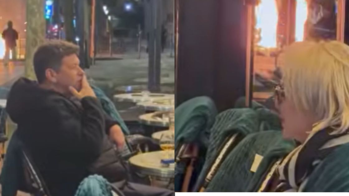 Watch: Calm couple, unfazed jogger defy chaos on streets of France