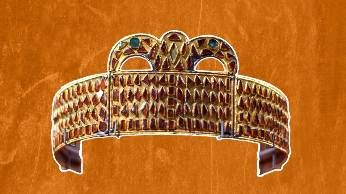  Crown of Kerch: A 1,600-year-old gold, gem-studded diadem found in the grave of a Hun noblewoman 