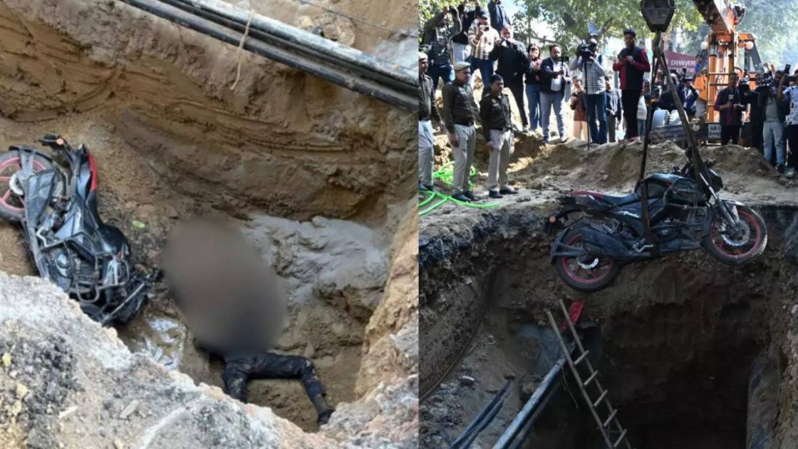 'Said he would reach in 10mins': How Delhi biker '200 metres from home' fell into killer pit