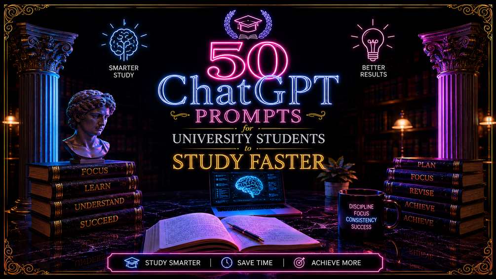 50 chatgpt prompts for students to study faster