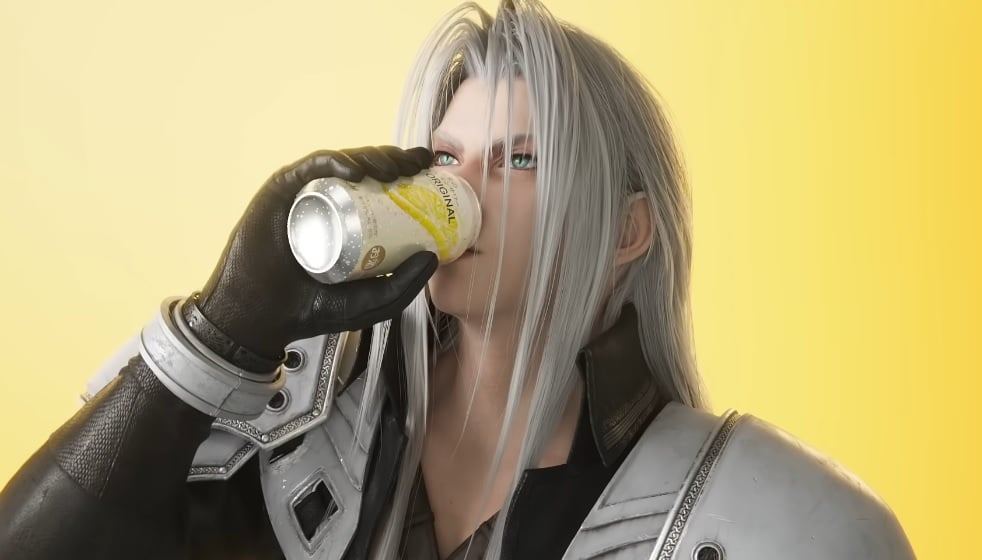 Here Is Sephiroth Knocking Back A Cold One