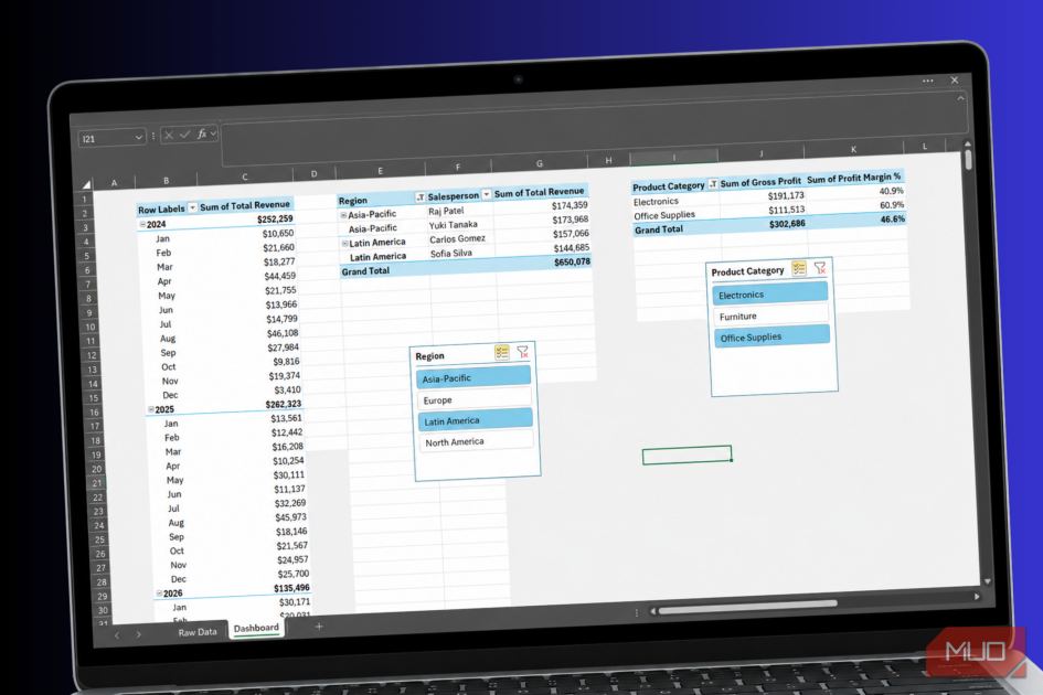 I turned a plain Excel pivot table into an interactive dashboard in five minutes