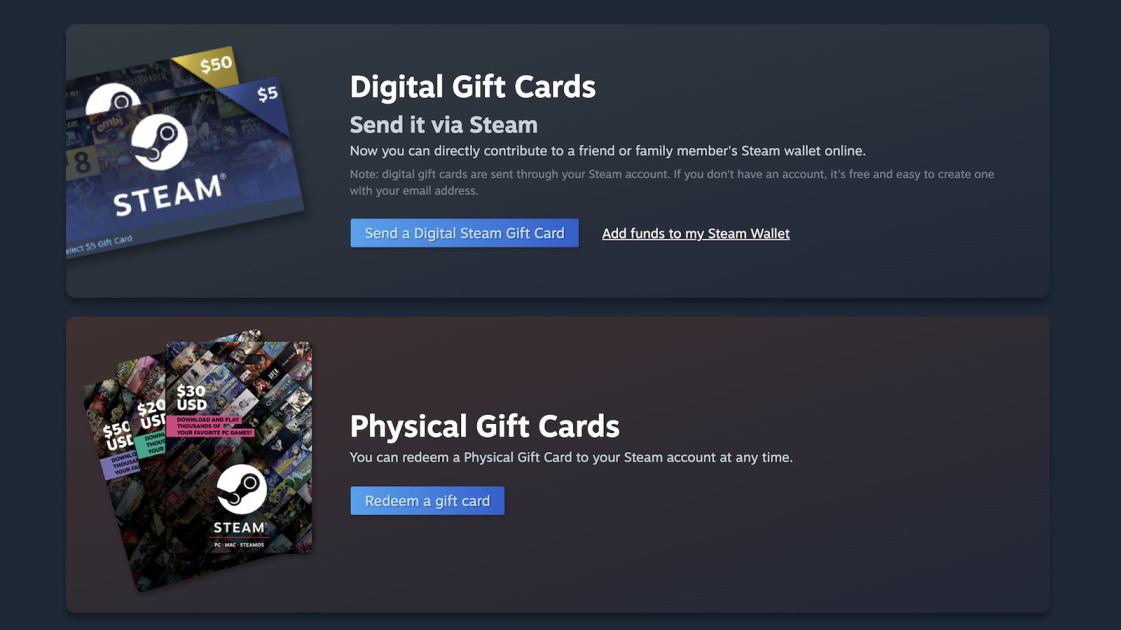 Valve will stop producing physical Steam gift cards because of scammers