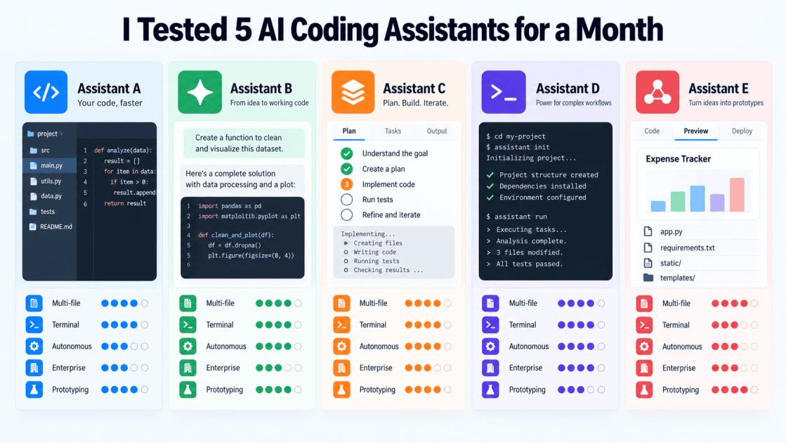 I Tested 5 AI Coding Assistants for a Month: Here’s What I Actually Found