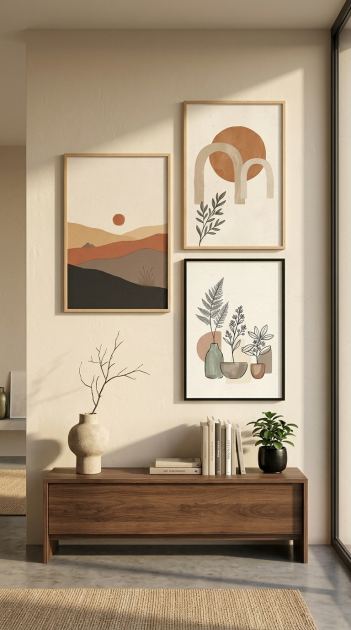 Minimalist Wall Art Bundle | Neutral Boho Botanical Prints | 3-Piece Gallery Wall Decor
