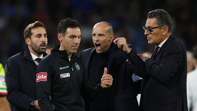Napoli coach Allegri handed two-match ban over outbursts in Roma clash