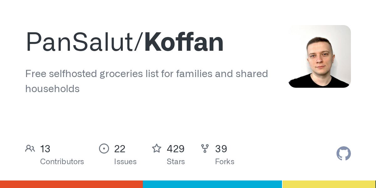 GitHub - PanSalut/Koffan: Free selfhosted groceries list for families and shared households