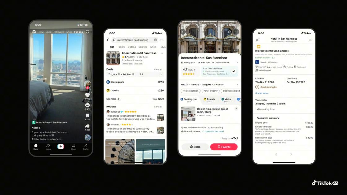 TikTok adds in-app travel booking services
