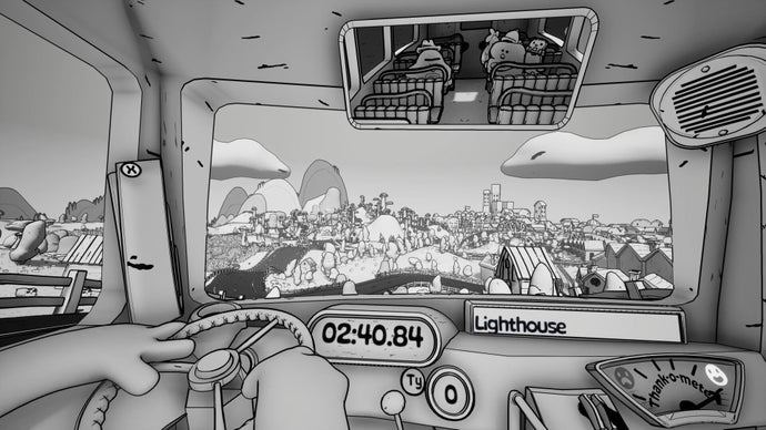 Double Fine's first game post-Xbox split is a goofy bus driving sim all about slapping passengers who don't follow the rules and doing a good job